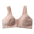 thumbnail image 1 of Admvng Womens Bras Large Size Solid Color Front Buckle Without Steel Ring Sponge and Seamless Underwear Daily Bra, Size 36-44, 1 of 8