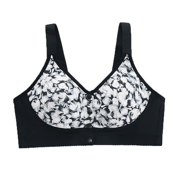 Admvng Womens Bras Oversized Bra Without Steel Rims Printed Underwear, Size S-5XL