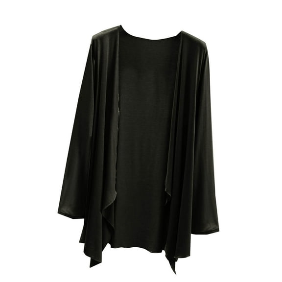 Admvng Womens Cardigan Casual Fashion Solid Color Outerwear Thin Long Sleeved Shirt with Pockets Cardigan Top M-2XL