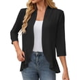 thumbnail image 1 of Admvng Womens Cardigan Waterfall Open Front Short Sleeve Pocket Irregular Hem Lightweight Summer Office Cover Up Shrug, 1 of 9