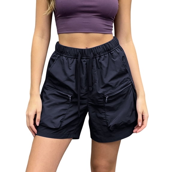 Admvng Womens Cargo Shorts Casual Elastic Waist Drawstring Shorts with Pockects