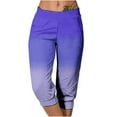 thumbnail image 1 of Admvng Womens Casual Gradient Cropped Joggers High Waist Loungewear Summer Casual Plus Size Capri Pants, 1 of 6