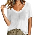 thumbnail image 1 of Admvng Womens Casual Tops Mesh Round Neck Short Sleeve Summer Loose Fit Blouses, 1 of 7