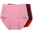 thumbnail image 1 of Admvng Womens Cotton Underwear 3PC Plus Size XL-6XL Solid Color Patchwork Lace High Waist Leak Proof Short Underwear Shorts, Size XL-6XL, 1 of 4
