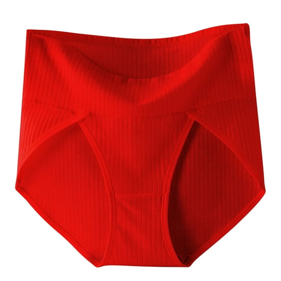 Admvng Womens Cotton Underwear Solid Color High Slit Plus Size High Waist and Abdominal Underwear, Size XL-5XL