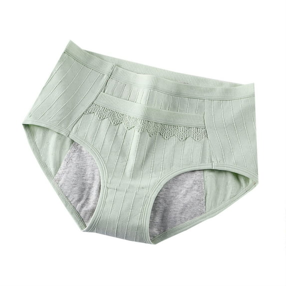 Admvng Womens Cotton Underwear Solid Color Lace Pocket Waisted Briefs Breathable Traceless Pants for Girls, Size M-2XL