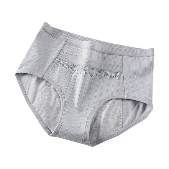 Admvng Womens Cotton Underwear Solid Color Lace Pocket Waisted Briefs Breathable Traceless Pants for Girls, Size M-2XL
