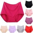 thumbnail image 1 of Admvng Womens Cotton Underwear Solid Plus Size Underwear High Waist Leak Proof Cotton Crotch Shorts Underwear Panties, Size XL-6XL, 1 of 4