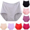 thumbnail image 1 of Admvng Womens Cotton Underwear Solid Plus Size High Waist Leak Proof Crotch Shorts Panties, Size XL-6XL, 1 of 3