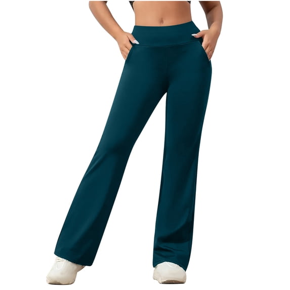 Admvng Womens Flare Yoga Pants 4-Way Stretch Bootcut Leggings with Pockets