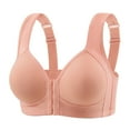 thumbnail image 1 of Admvng Womens Front Closure Bra Wireless Comfort Seamless Sleep Everyday Bra, 1 of 5