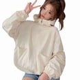 thumbnail image 1 of Admvng Womens Hooded Windbreaker Jacket Elastic Cuff Drawstring Hem Lightweight Outdoor Daily Short Coat with Pockets, 1 of 6
