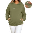thumbnail image 1 of Admvng Womens Hoodie Sweatshirt Zipper Pocket Long Sleeve Solid Basic Casual Maternity Pullover Tops, 1 of 9