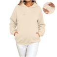 thumbnail image 1 of Admvng Womens Hoodie Sweatshirt Zipper Pocket Long Sleeve Solid Basic Casual Maternity Pullover Tops, 1 of 8