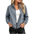 thumbnail image 1 of Admvng Womens Jacket Long Sleeve Casual Windbreaker Lightweight Outerwear Coat, 1 of 7