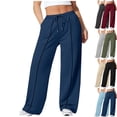 thumbnail image 1 of Admvng Womens Sweatpants Wide Leg Baggy Lounge High Waisted Drawstring Joggers Sports Trousers with Pockets L-5XL, 1 of 6