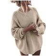 thumbnail image 1 of Admvng Womens Knit Sweater Long Sleeve Comfort Casual Everyday Pullover Top, 1 of 6