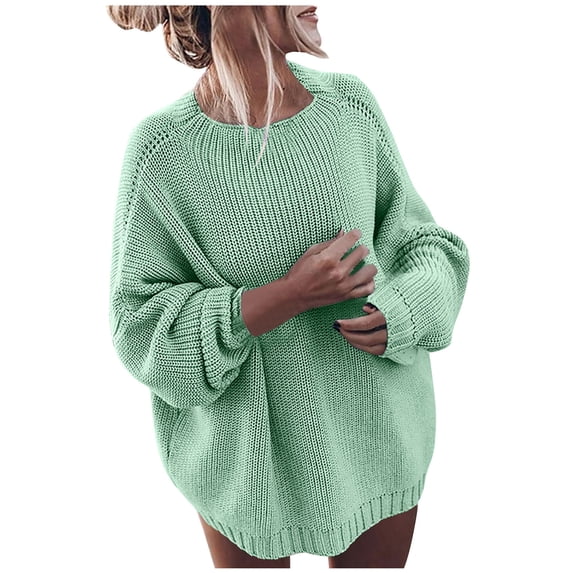 Admvng Womens Knit Sweater Long Sleeve Comfort Casual Everyday Pullover Top