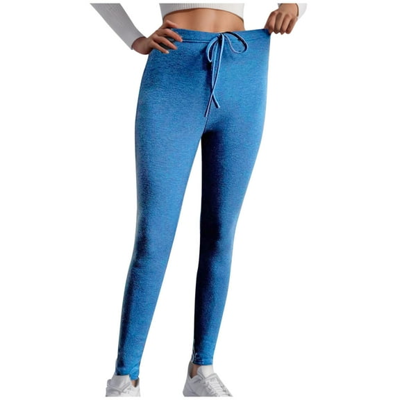 Admvng Womens Leggings Soft Warm Fleece Lined Leggings High Waisted Drawstring Yoga Athletic Pants, Size S-2XL