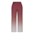 thumbnail image 1 of Admvng Womens Linen Pants Elastic Waist Ombre Gradient Casual Summer Everyday Trousers with Pockets, 1 of 6