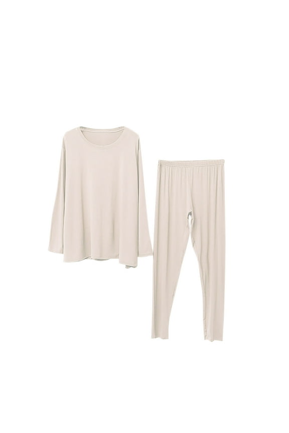 Admvng Womens Pajamas Multifunctional Maternity Clothing Postpartum Clothing Pajamas Belt Chest Pad Adjustable Drawstring Long Sleeved Round Neck Set S-XL