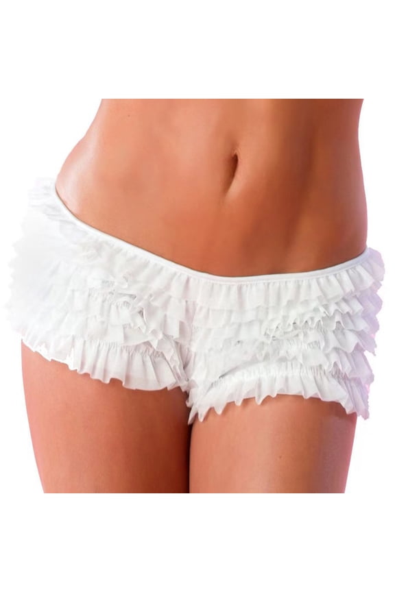 Womens Panties Multi Layer Ruffle Elastic Waist Lace Short Underwear Sleeping Pants