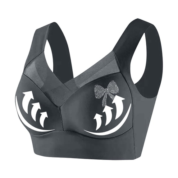 Admvng Womens Plus Size Bralette Wireless Mesh V-Neck Comfy Bra