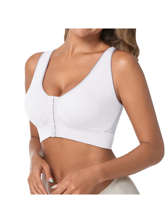 Womens Plus Size Front Closure Bra Wireless Comfort Sleep Everyday Bra