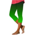 thumbnail image 1 of Admvng Womens Plus Size Gradient Capri Leggings High Waist Scalloped Hem Loungewear Cropped Pants, 1 of 6