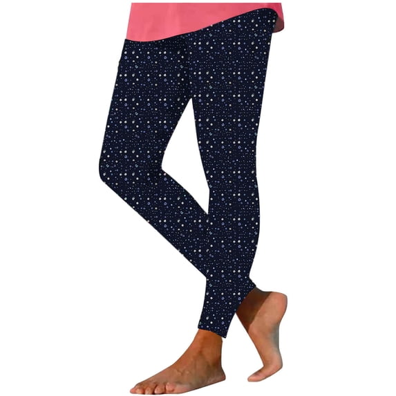 Admvng Womens Print Leggings Casual Summer Yoga Workout Compression Pants with Pockets