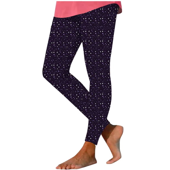 Admvng Womens Print Leggings Casual Summer Yoga Workout Compression Pants with Pockets