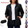 thumbnail image 1 of Admvng Womens Rain Jacket Rainproof Jacket for Waterproof and Zipper Jacket Long Sleeve Hooded Jacket Raincoat Jacket with Pockets, Size S-2XL, 1 of 8