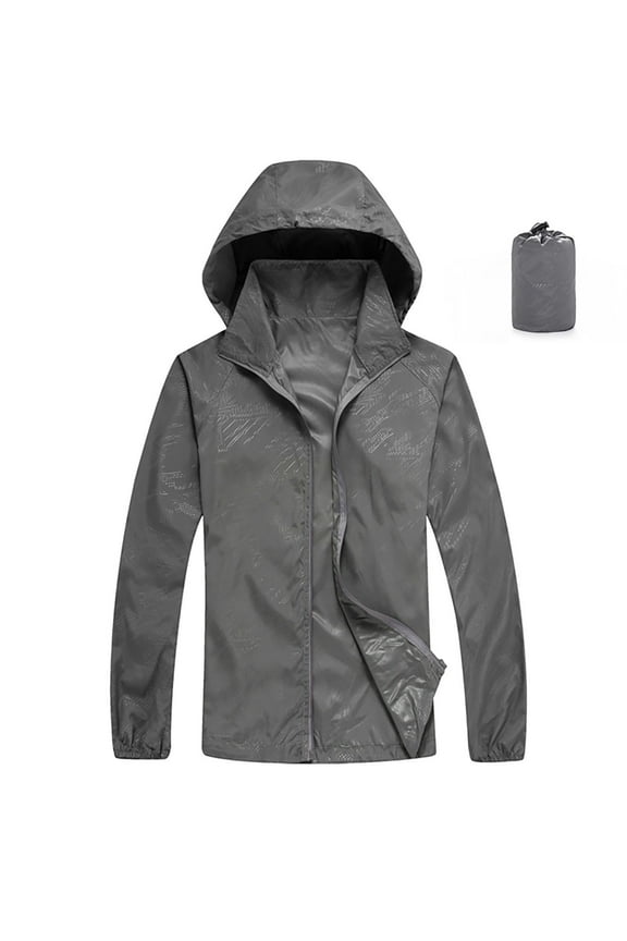 Womens Rain Jacket with Hood Windbreaker Jackets Sun Hoodie Light Raincoats with Storage Bag S-3XL