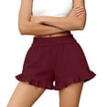 thumbnail image 1 of Admvng Womens Ruffled Hem Shorts Elastic Waist Casual Fit Everyday Wear, 1 of 5