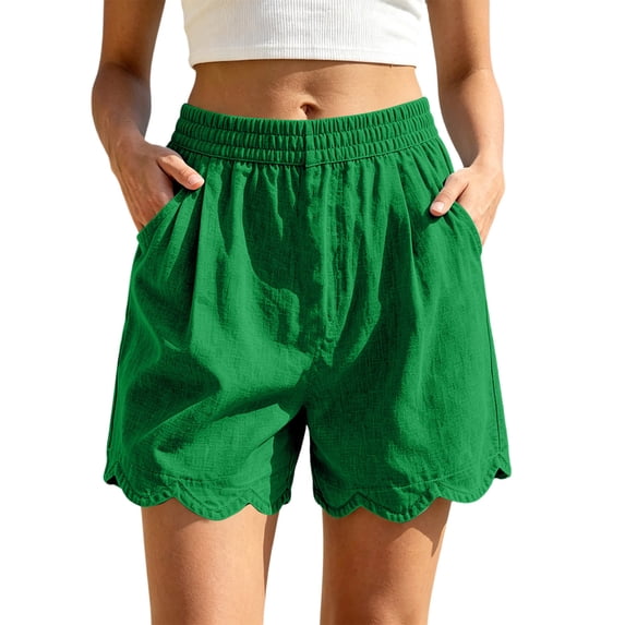 Admvng Womens Shorts Solid Elastic Waistband Soft Lounge Shorts