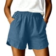 thumbnail image 1 of Admvng Womens Shorts Solid Pocket Elastic Waist Soft Lounge Shorts, 1 of 7