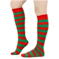 thumbnail image 1 of Admvng Womens Socks Winter Striped Calf Socks And Knee Socks Universal Socks Mid-calf Socks Cotton Socks Free Size, 1 of 2