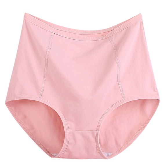 Admvng Womens Solid Plus Size Underwear High Waist Leak Proof Cotton Briefs Panties