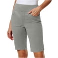 thumbnail image 1 of Admvng Womens Stretch Twill Shorts Plus Size Casual Work Office Bermuda Shorts, 1 of 9