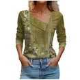 thumbnail image 1 of Admvng Womens Summer Tops Neck Casual Printed Button-Up Blouse T-shirt Blouse, Size S-5XL, 1 of 2
