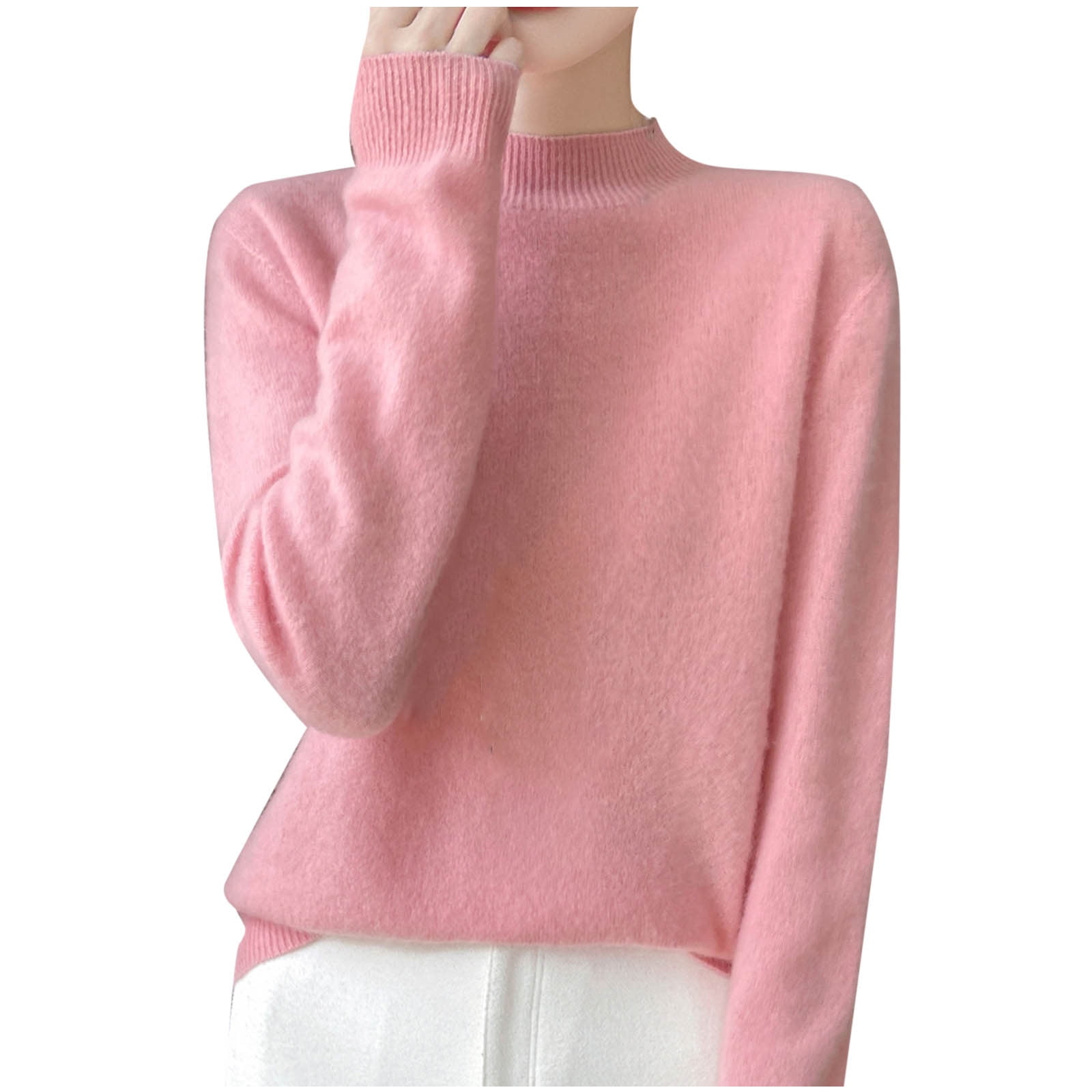 Women S Casual Round Neck Loose Two Color Sweater main image 0