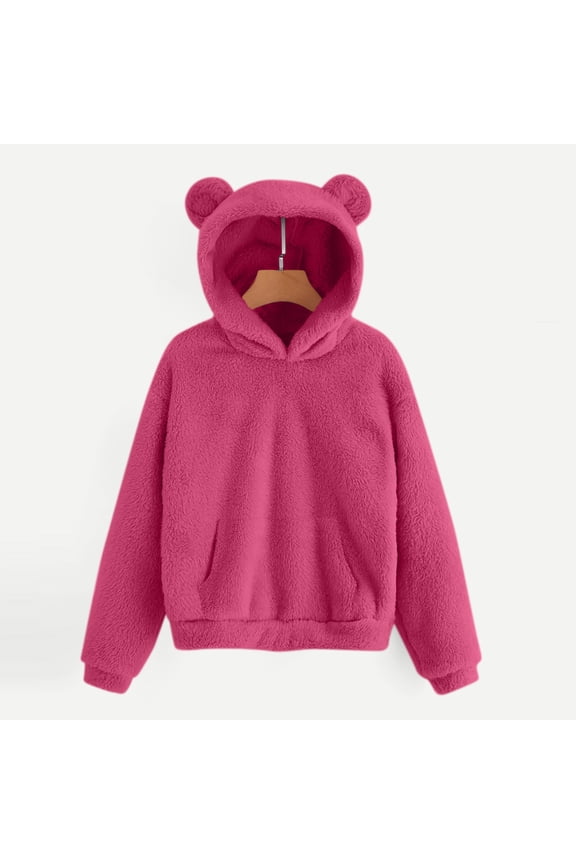 Womens Sweatshirt Pullover Sweater Pajamas Long-sleeved Pocket Top, Size S-2XL