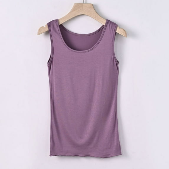 Admvng Womens Tank Tops Loose Fit Summer Large Casual Fashion Solid Color Round Neck Top Tank Top on Clearance
