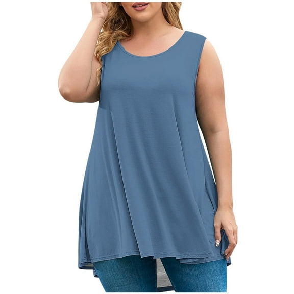 Admvng Womens Tank Tops Oversized Short Sleeved T-shirt Loose Tank Top L-5XL
