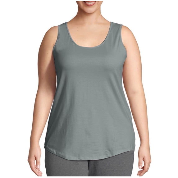 Admvng Womens Tank Tops Plus Size Breathable Solid Round Neck Summer Casual T-shirt