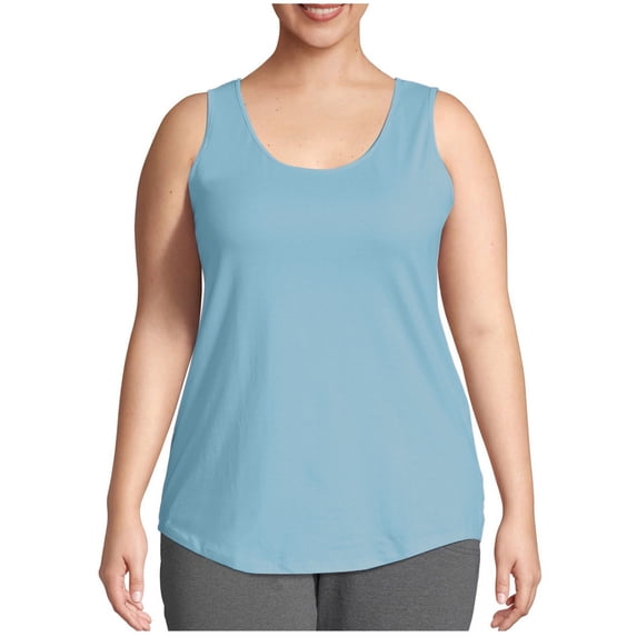 Admvng Womens Tank Tops Plus Size Breathable Solid Round Neck Summer Casual T-shirt