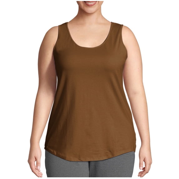 Admvng Womens Tank Tops Plus Size Breathable Solid Round Neck Summer Casual T-shirt