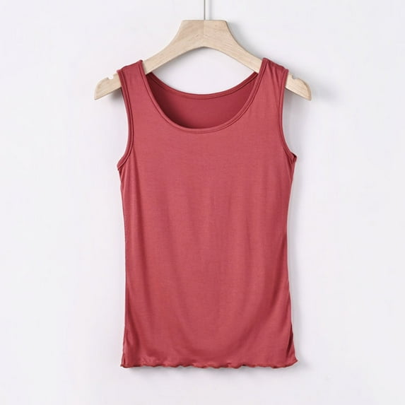 Admvng Womens Tank Tops Summer Large Casual Fashion Solid Color Round Neck Top Tank Top