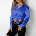 thumbnail image 1 of Admvng Womens Tops Casual Comfortable Long Sleeved Button Blouse S-2XL, 1 of 6