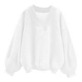 thumbnail image 1 of Admvng Womens Tops Casual Loose Solid Threaded Splicing Long Sleeved V-Neck Top, Size S-2XL, 1 of 6